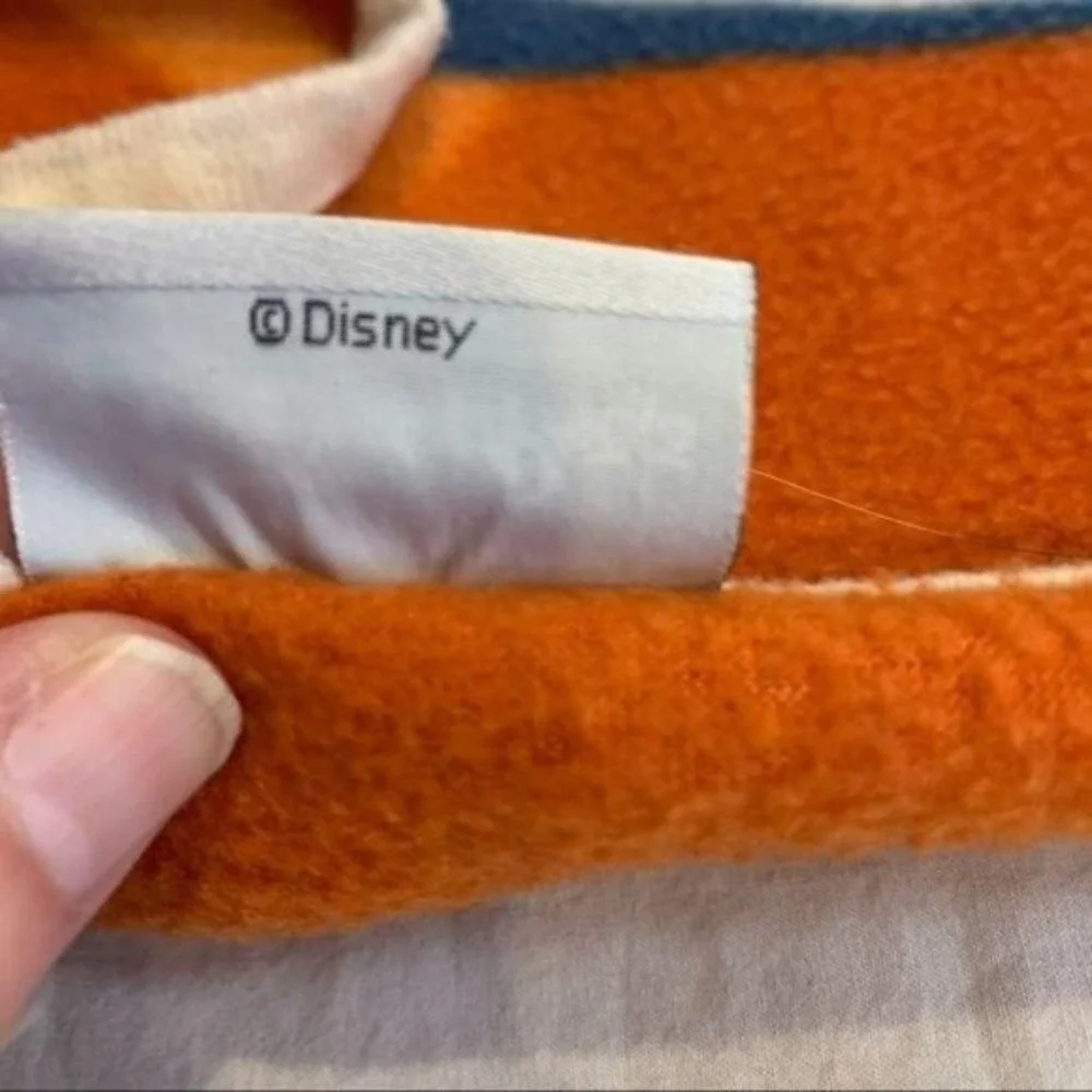 Disney Parks Walt Disney World Mickey Mouse Fleece Throw‎ Blanket Orange Retro